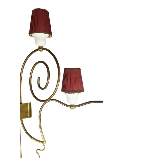 Metal Mid-Century Modern Italian Sconces in White Metal and Brass, Set of 2 For Sale - Image 7 of 18