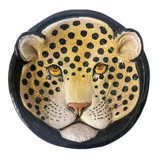 Italian Leopard Plate For Sale