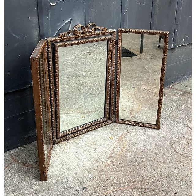 Victorian Gilt Swiveling 3Panel Vanity Mirror Chairish