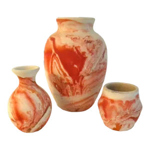 1970s Nemadji Pottery Desert Flame Pots, S/3