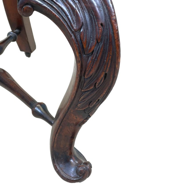 Antique Mahogany Bürgermeister Desk Chair, 1860 For Sale - Image 4 of 12