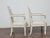 Wood Pair of French 1920s Painted Armchairs with Carved Details and Linen Upholstery For Sale - Image 7 of 11