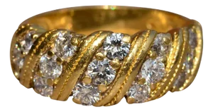 The Ventosas: Vintage Yellow Gold Diamond Band