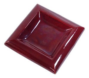 Italian Burgundy Glazed Ceramic Dish from Italica Ars, 1970s