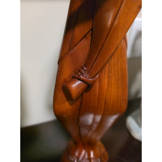 Vintage 21" Balinese Modernist "Lone Warrior" Wood Sculpture – Klungkung School For Sale - Image 10 of 12