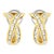 Contemporary 14K Yellow and White Gold 1/2 TDW "X" Shape Cross Over Diamond Hoop Earrings (I-J, I2-I3) For Sale - Image 3 of 6