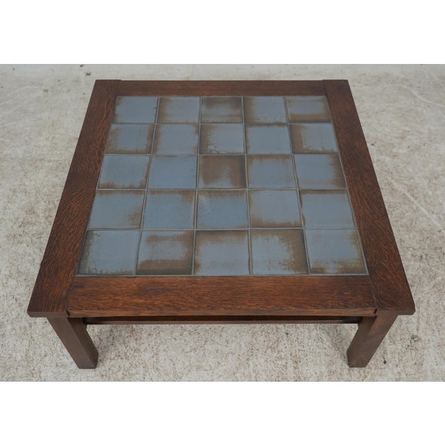 Stickley Gustav Design Tile Top Mission Oak Coffee Table Chairish