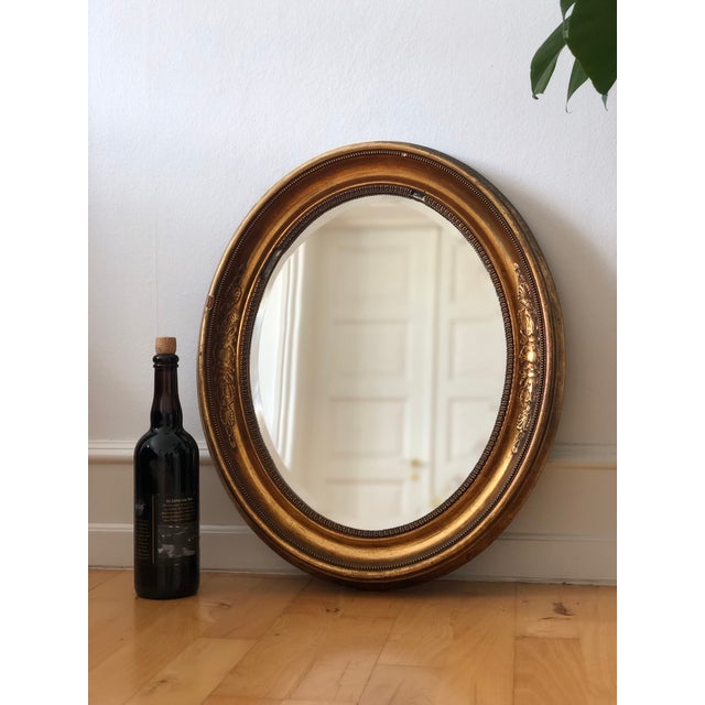 Wood Antique French Oval Giltwood Mirror – Late 19th Century For Sale - Image 7 of 8