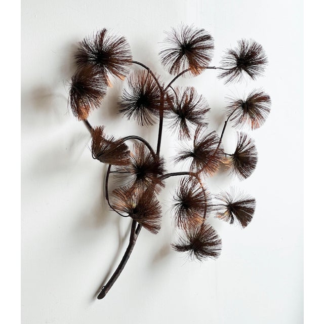 Mid-Century Modern Vintage Brutalist John Steck Copper Pom Pom 'Desert Flowers' Wall Sculpture For Sale - Image 3 of 7