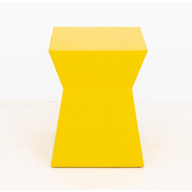 Modern Yellow Geometric Design End Tables, Pair For Sale - Image 4 of 8