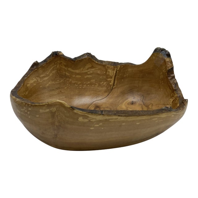 1960s Handcrafted Artisan Olive Wood Bowl For Sale