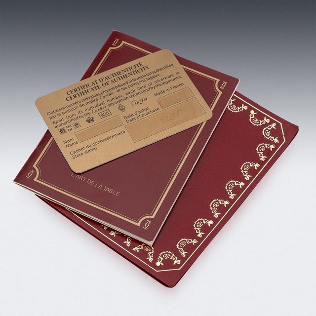 Silver & Glass Caviar Bowl & Serving Spoon Set from Cartier, 1990s, Set of 3 For Sale - Image 4 of 18