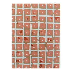 Vintage 1980’s Charles Barone ‘Squares & Circles’ Wallpaper in Pink, White, & Taupe, Pattern H423 4v R-2