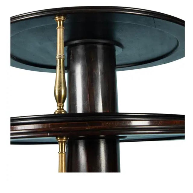 18th Century English Regency Brass Mounted Mahogany Three-Tier Dumb Waiter For Sale - Image 5 of 12