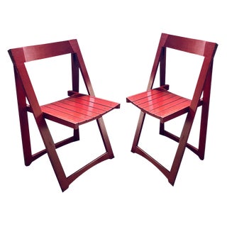 Vintage Trieste Folding Chairs by Aldo Jacober for Bazzani, Set of 2 For Sale