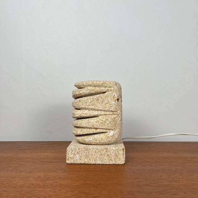 Limestone Table Lamp in the style of Gerard Esnault, 1960-1970s For Sale - Image 16 of 16