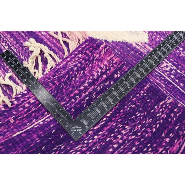 Early 21st Century Purple Beni Mrirt Moroccan High-Low Rug - 08'06 X 13'08 For Sale - Image 5 of 9