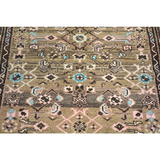 1950s Vintage Turkish Hand Knotted Wool Rug, 3'2''x9'5'' For Sale - Image 5 of 5