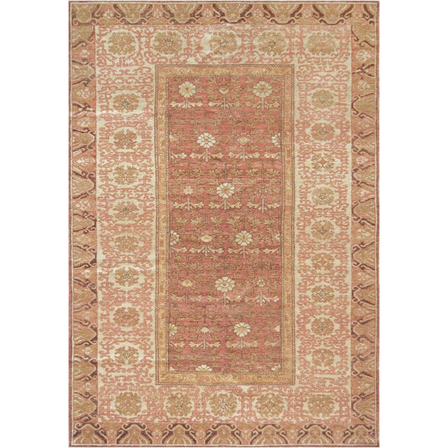 1990s Mansour Handwoven Khotan Wool Rug - 6'3" X 8'10" For Sale - Image 5 of 5