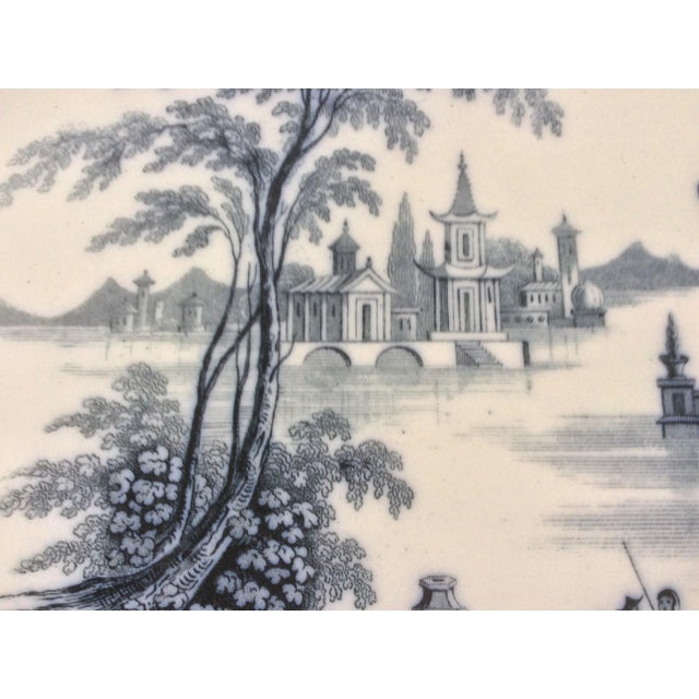 Royal Doulton Blue & White Chinoiserie Platter For Sale - Image 4 of 9