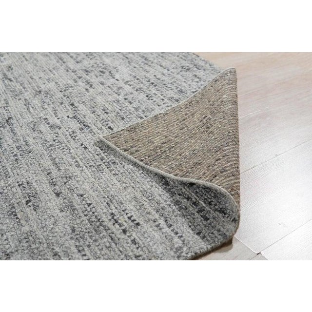 10x14 Gray Hand-Knotted Silk Subtle Textured Field Solid Open Modern Carpet Rug For Sale - Image 4 of 6