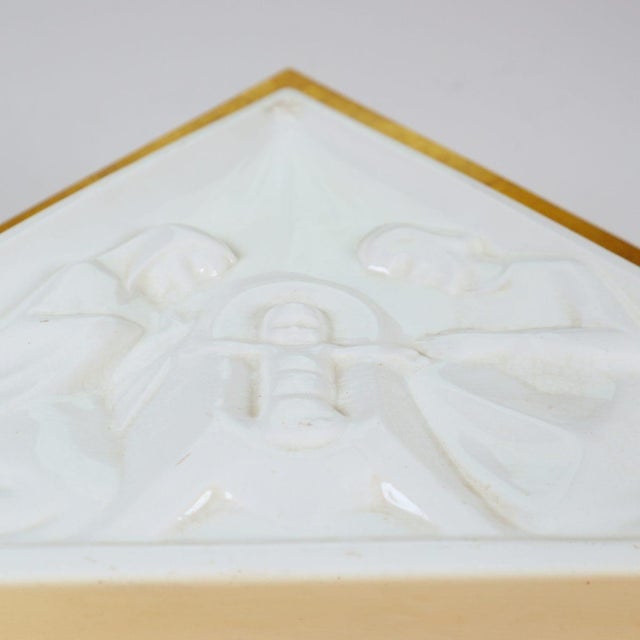 Ceramic Sphinx Maastricht Ceramic Bas-Relief Painting of the Holy Family For Sale - Image 7 of 11
