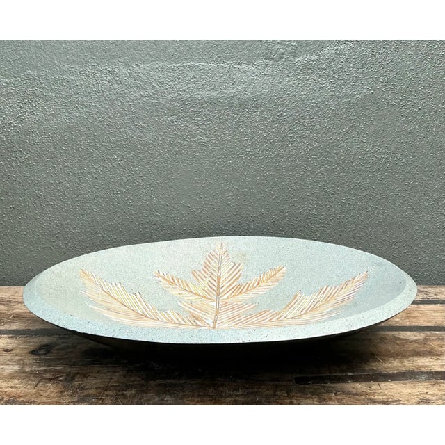 Vintage Monumental Leaf Motif Decorative Bowl For Sale - Image 4 of 12