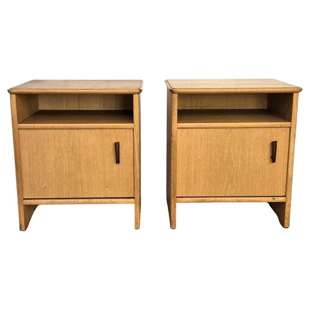 Mid-Century Modern Italian Wood Nightstands, 1950s, Set of 2 For Sale - Image 10 of 10