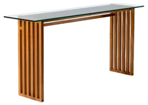 Wood and Glass Ara Console Table by Lella & Massimo Vignelli for Driade, Italy, 1974