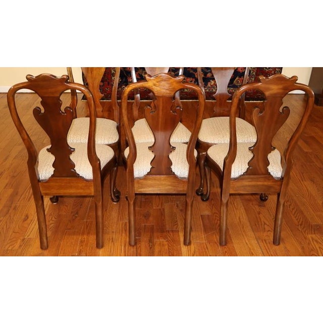 Wood 1990s Set of 8 Stickley Mahogany Philadelphia Queen Anne Style Slip Seat Dining Chairs For Sale - Image 7 of 17