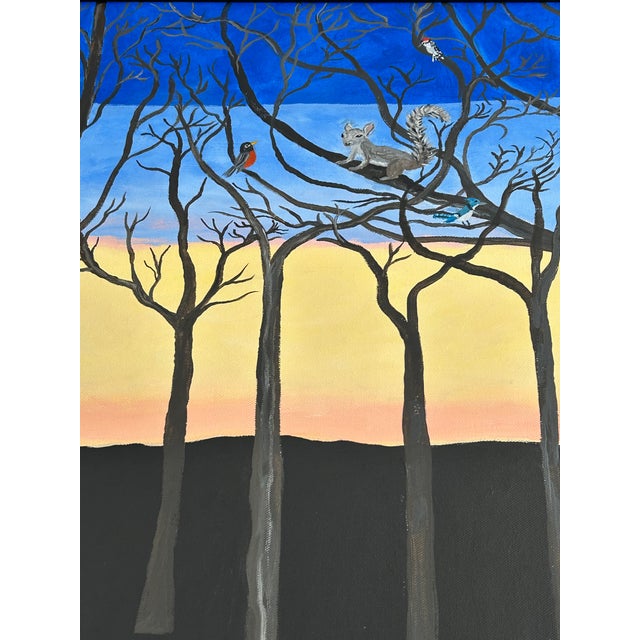 Very Large Framed Diptych Painting Titled Dawn For Sale - Image 10 of 13