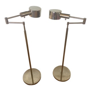 Phoenix Day Telescoping Swing Arm Floor Lamps - A Pair For Sale