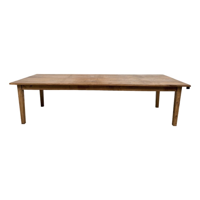 Very Large Oak Farmhouse Table, 1950s For Sale