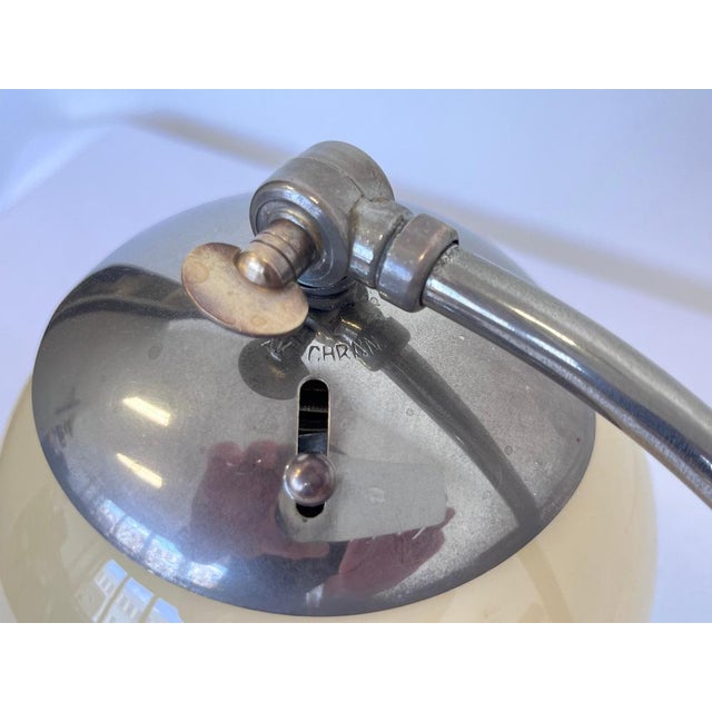 Metal Vintage Bauhaus Adjustable Table Lamp in Chrome and Glass, 1930s For Sale - Image 7 of 9