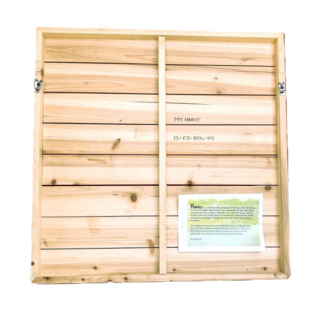 Parvez Taj “My Habit” Abstract Wood Wall Art – Signed Fine Art Print on Reclaimed Wood, Coa Included For Sale - Image 9 of 9