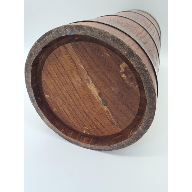 Campanian Wooden Umbrella Stand with Brass Fittings, 1960s For Sale - Image 11 of 12