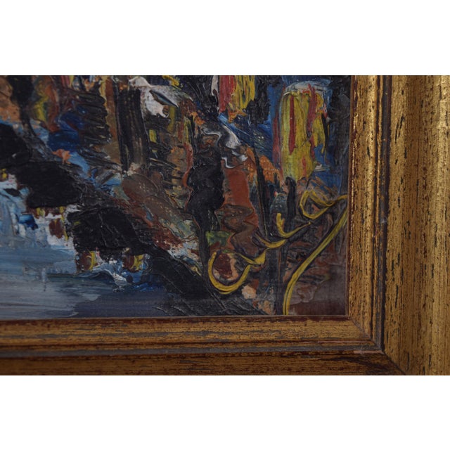 Cuca, Night Street Scene, 1950s, Oil Painting on Panel, Framed For Sale - Image 6 of 10