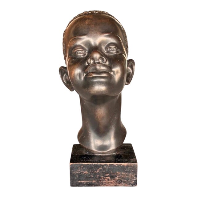 1940s French Art Deco Decorative Bust, 1940s For Sale - Image 5 of 9