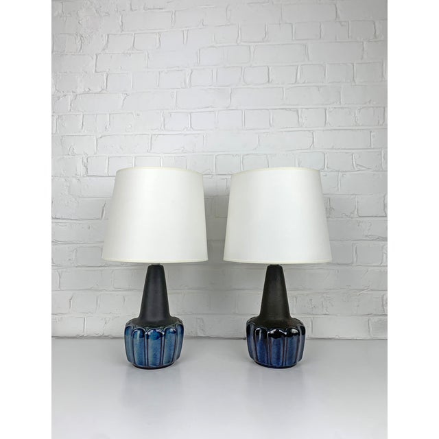 Mid-Century Modern Model 1051 Ceramic Table Lamps by Einar Johansen for Søholm, Denmark, 1960s, Set of 2 For Sale - Image 3 of 15