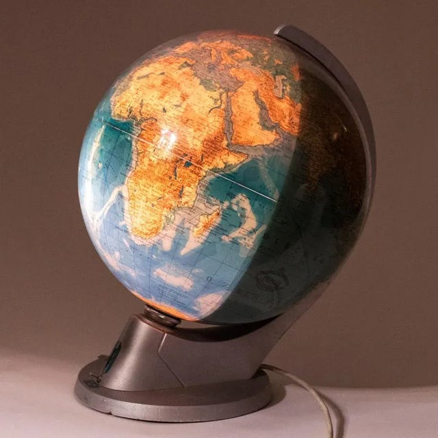 Vintage German Duplex Illuminated World Globe from Columbus For Sale - Image 4 of 7