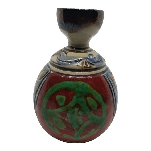 Vintage Yakimoto Japanese Ceramic Sake Warming Bottle For Sale