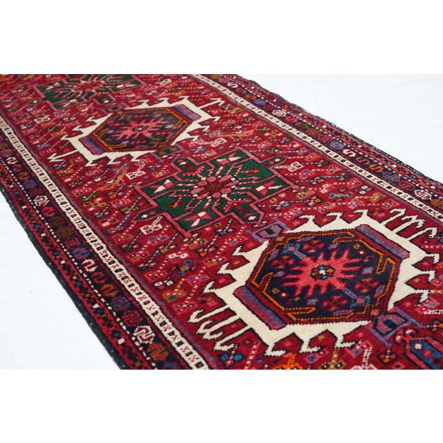 Beige 1930s Karajeh Heriz Persian Rug-2′8″ × 9′6″ For Sale - Image 8 of 10