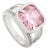 Stunning Pink Zirconia Asscher Cut Solitaire Ring in Ottoman Design for Unisex- Size 7 For Sale