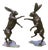 Life-Size Bronze Boxing Hares from E&S Crown Foundry, Set of 2 For Sale