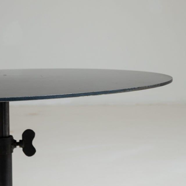21st Century Poland Deep Charcoal Grey Round Stone-Base Side Table For Sale - Image 10 of 10