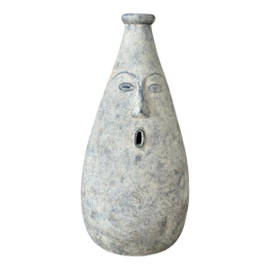 Vintage Monumental Sculptural Figurative Face Vessel Floor Vase