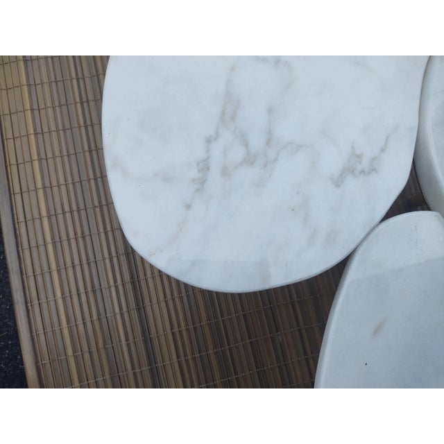 Mid-Century Modern MCM Rare Rute Martins Infinity Coffee Table Calcutta Marble Gold Leaf by Greenapple For Sale - Image 3 of 6