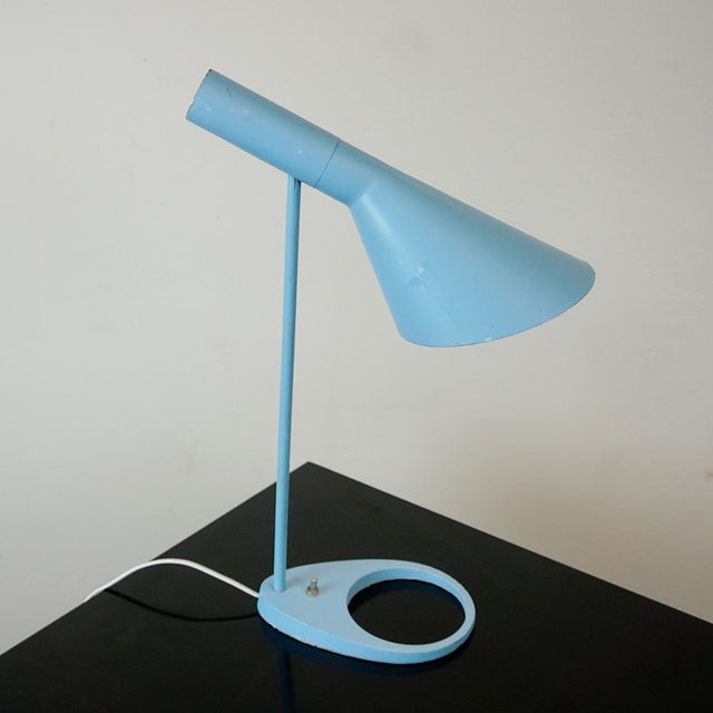 Metal Blue AJ Table Lamp from Louis Poulsen, Denmark, 1960s For Sale - Image 7 of 17