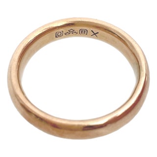 Antique European Hallmarked 14k Gold Band Size 7.25 For Sale