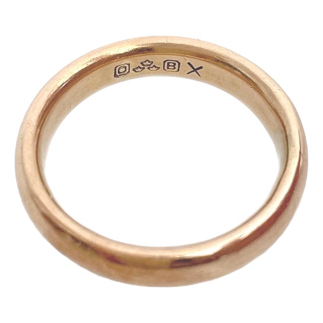 Antique European Hallmarked 14k Gold Band Size 7.25 For Sale